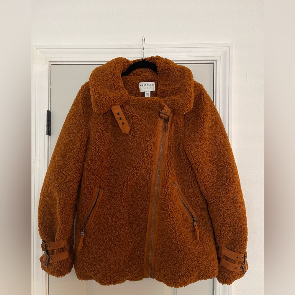 Anthropologie Marrakech Medium Sherpa Teddy Brown Jacket
